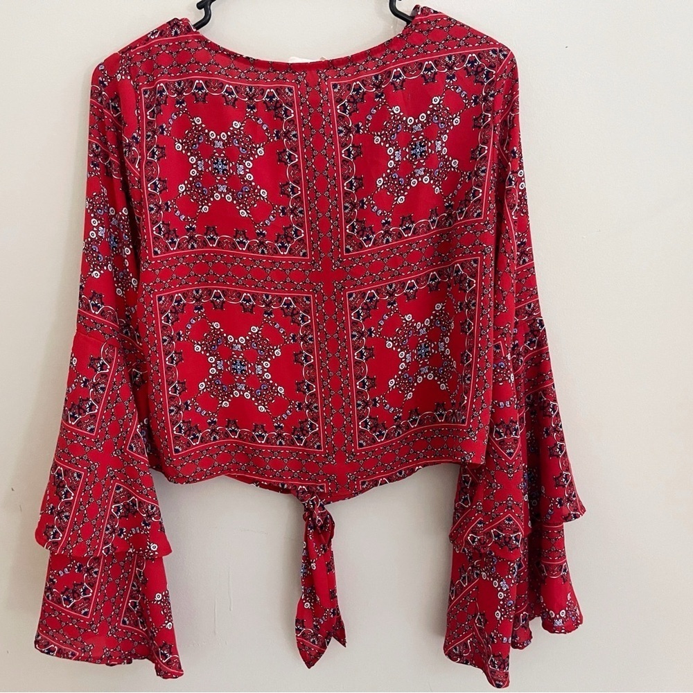 Altar’d State boho bandana blouse western coastal chic festival - Picture 2 of 5